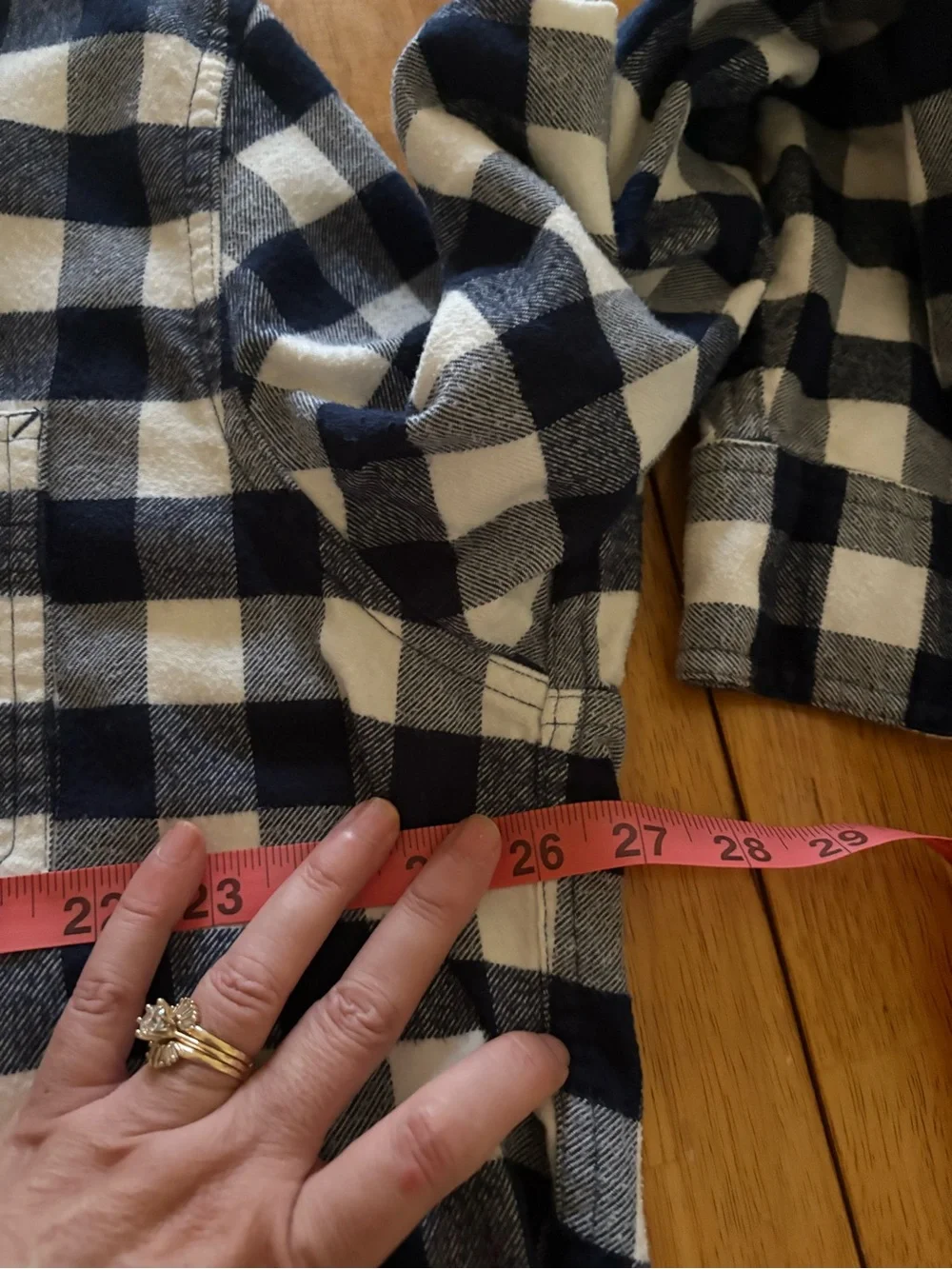 J. Crew Navy and White Check Button-Down Shirt